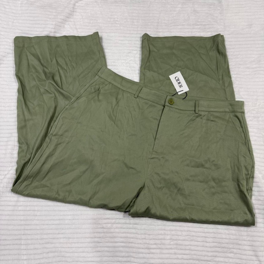 NWT Cider Sage Green Wide‎ Leg Trousers Pants Size 3XL